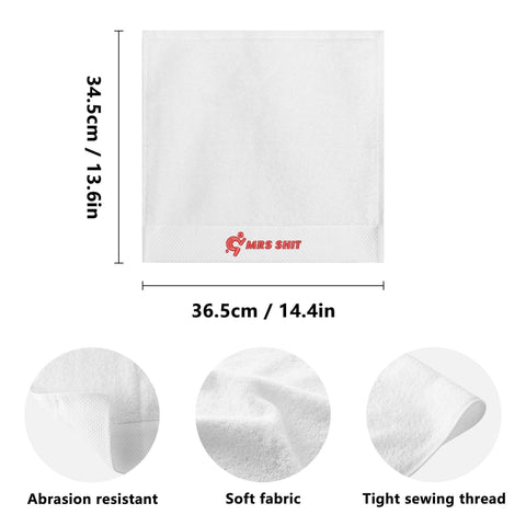 Mr.Shit Gym Towels - Square Embroidered - Mrs Shit - Red Logo All Towels 34 $
