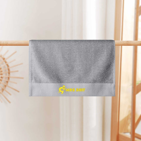 Mr.Shit Gym Towels - Square Embroidered - Mrs Shit - Yellow Logo All Towels 34 $