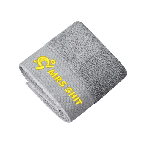 Mr.Shit Gym Towels - Square Embroidered - Mrs Shit - Yellow Logo All Towels 34 $
