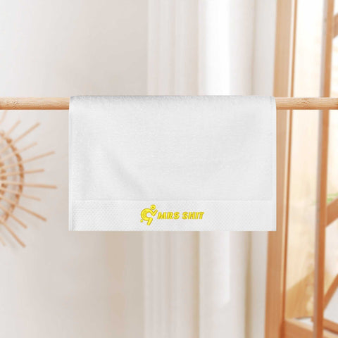 Mr.Shit Gym Towels - Square Embroidered - Mrs Shit - Yellow Logo All Towels 34 $