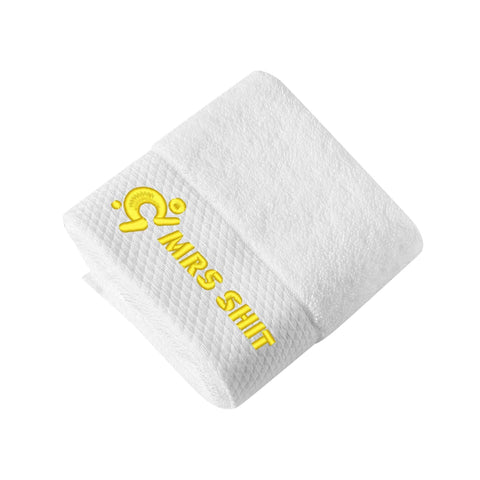 Mr.Shit Gym Towels - Square Embroidered - Mrs Shit - Yellow Logo All Towels 34 $