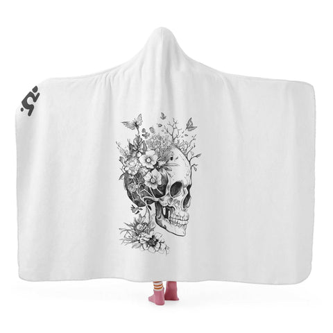 Mr.Shit Hooded Blanket - Skull with Flowers Accessories 97 $