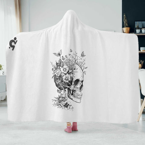 Mr.Shit Hooded Blanket - Skull with Flowers Accessories 97 $