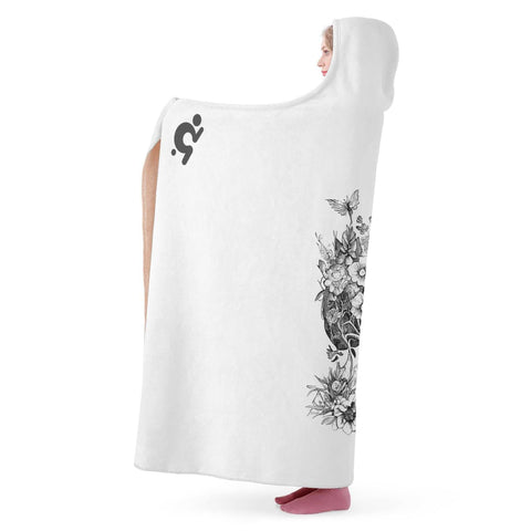 Mr.Shit Hooded Blanket - Skull with Flowers Accessories 97 $