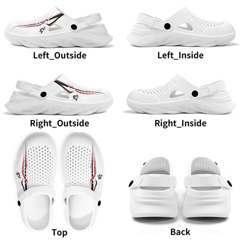 Mr.Shit Mens Clogs - Black and Red Modern Pin Stripe 2 Shoes & Footwear 41 $