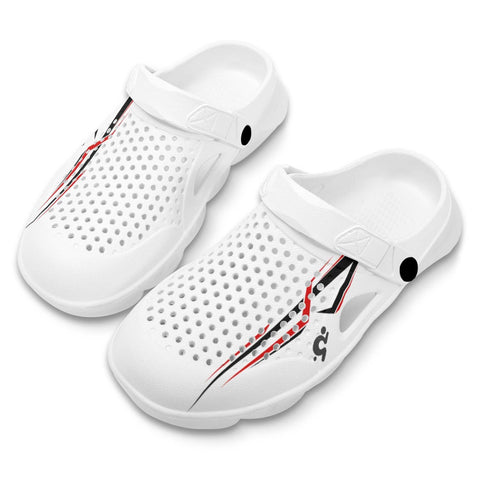 Mr.Shit Mens Clogs - Black and Red Modern Pin Stripe 2 Shoes & Footwear 41 $