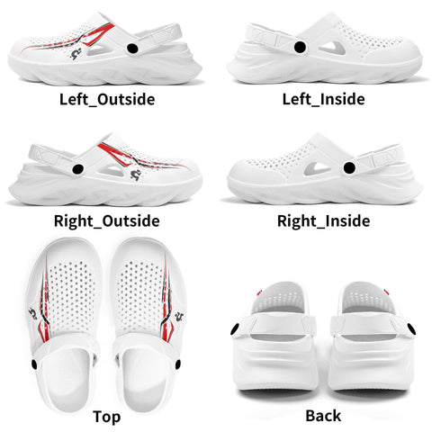 Mr.Shit Mens Clogs - Black and Red Modern Pin Stripe 3 Shoes & Footwear 41 $