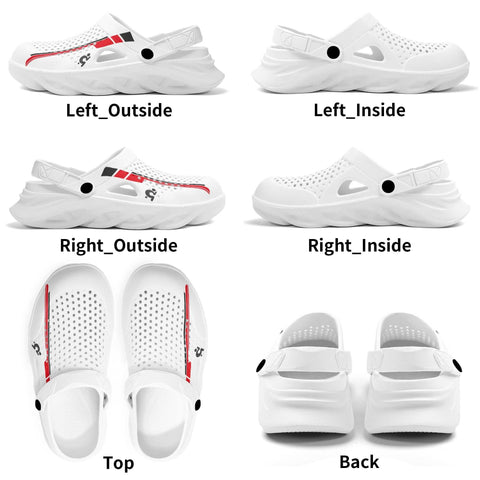 Mr.Shit Mens Clogs - Black and Red Modern Pin Stripe Shoes & Footwear 41 $