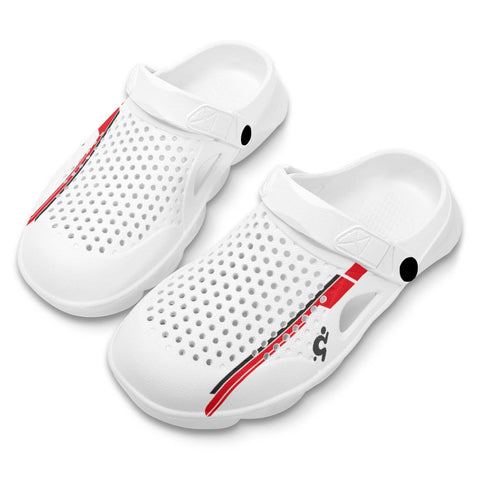 Mr.Shit Mens Clogs - Black and Red Modern Pin Stripe Shoes & Footwear 41 $