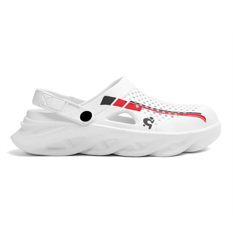 Mr.Shit Mens Clogs - Black and Red Modern Pin Stripe Shoes & Footwear 41 $