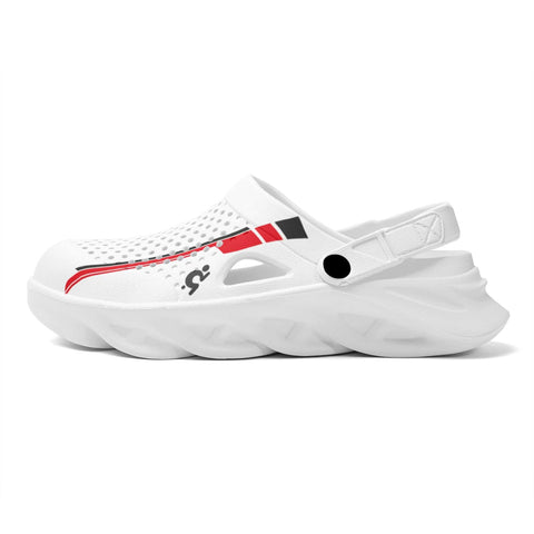 Mr.Shit Mens Clogs - Black and Red Modern Pin Stripe Shoes & Footwear 41 $