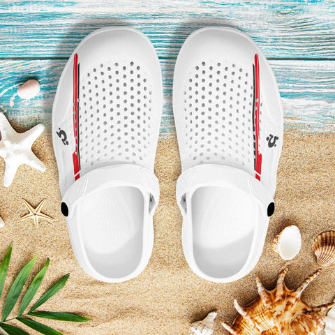 Mr.Shit Mens Clogs - Black and Red Modern Pin Stripe Shoes & Footwear 41 $