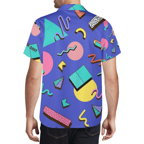 Mr.Shit Mens Hawaiian Shirt - 90s Pattern 2 Men's Hawaiian Casual Shirts 42 $