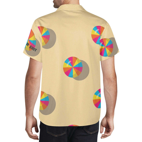 Mr.Shit Mens Hawaiian Shirt - Beach Umbrellas Men's Hawaiian Casual Shirts 42 $