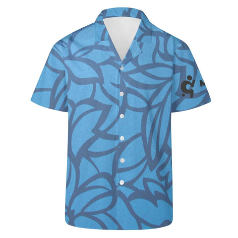 Mr.Shit Mens Hawaiian Shirt - Blue Floral Men's Hawaiian Casual Shirts 42 $