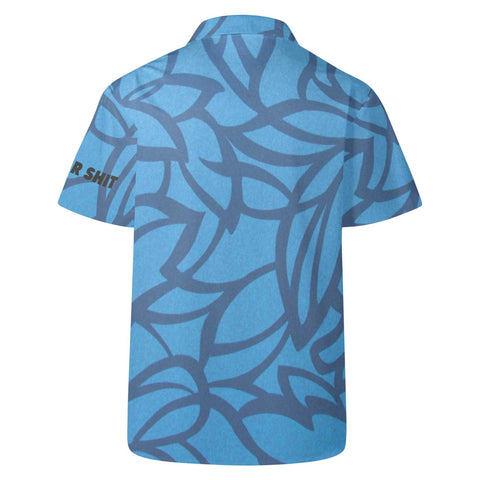 Mr.Shit Mens Hawaiian Shirt - Blue Floral Men's Hawaiian Casual Shirts 42 $