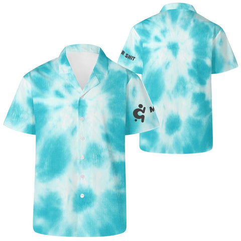 Mr.Shit Mens Hawaiian Shirt - Blue Tie Dye Men's Hawaiian Casual Shirts 42 $