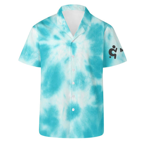 Mr.Shit Mens Hawaiian Shirt - Blue Tie Dye Men's Hawaiian Casual Shirts 42 $