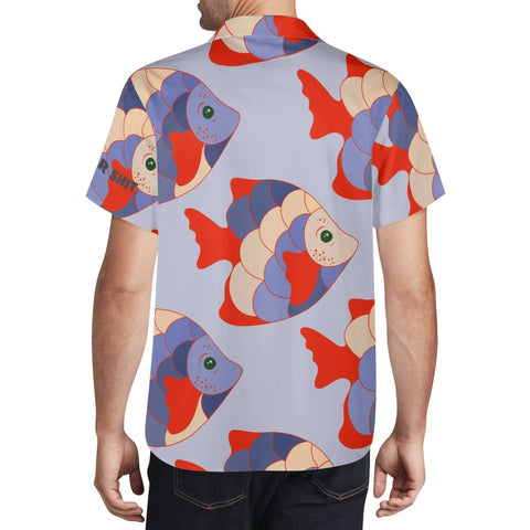 Mr.Shit Mens Hawaiian Shirt - Fishes Men's Hawaiian Casual Shirts 42 $