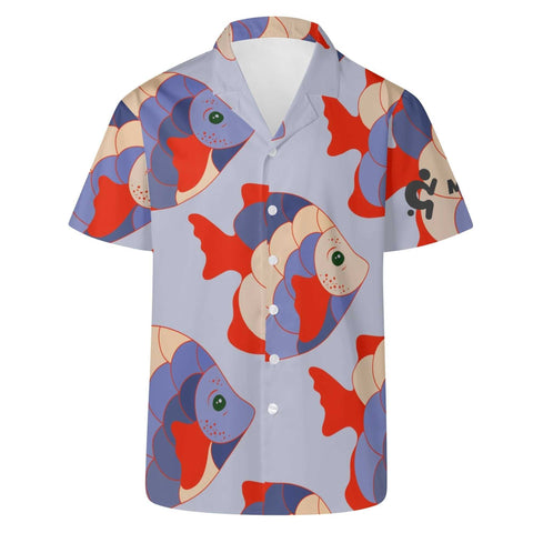 Mr.Shit Mens Hawaiian Shirt - Fishes Men's Hawaiian Casual Shirts 42 $
