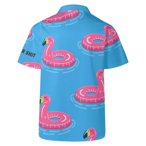 Mr.Shit Mens Hawaiian Shirt - Flamingo Floaties Men's Hawaiian Casual Shirts 42 $