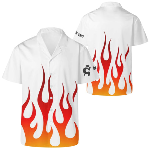 Mr.Shit Mens Hawaiian Shirt - On Fire Men's Hawaiian Casual Shirts 42 $