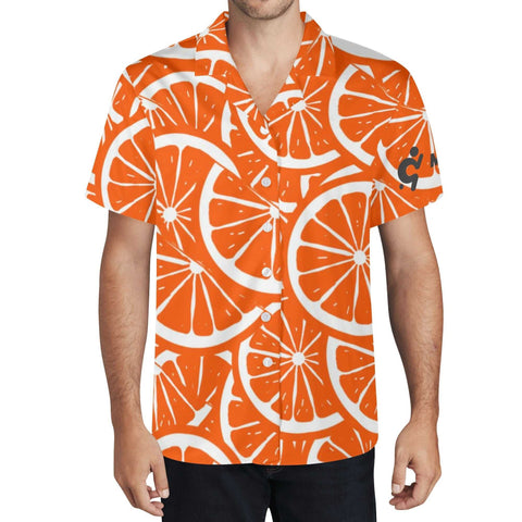 Mr.Shit Mens Hawaiian Shirt - Orange Slice Men's Hawaiian Casual Shirts 42 $