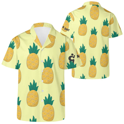 Mr.Shit Mens Hawaiian Shirt - Pineapples Men's Hawaiian Casual Shirts 42 $