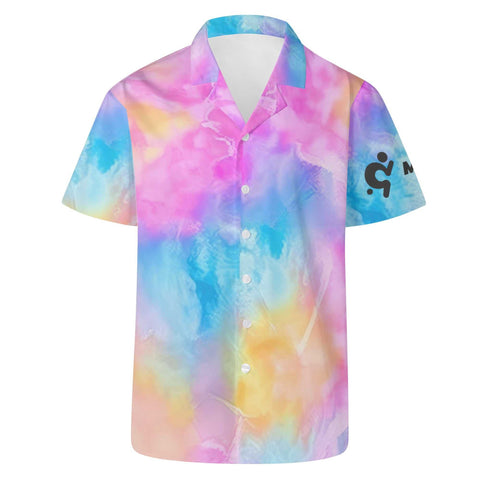 Mr.Shit Mens Hawaiian Shirt - Rainbow Tie Dye Men's Hawaiian Casual Shirts 42 $