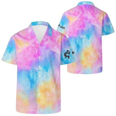 Mr.Shit Mens Hawaiian Shirt - Rainbow Tie Dye Men's Hawaiian Casual Shirts 42 $