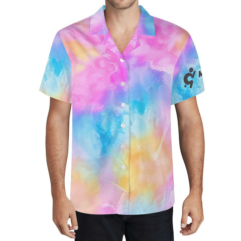 Mr.Shit Mens Hawaiian Shirt - Rainbow Tie Dye Men's Hawaiian Casual Shirts 42 $