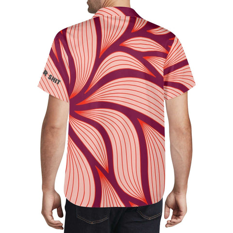Mr.Shit Mens Hawaiian Shirt - Red Floral Men's Hawaiian Casual Shirts 42 $