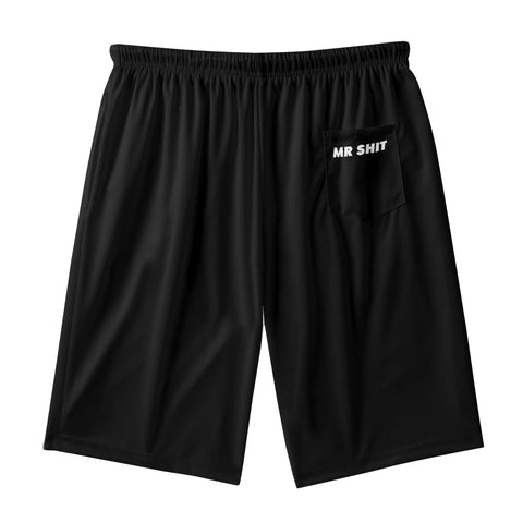 Mr.Shit Mens Lightweight Beach Shorts - Black Men's Shorts 38 $