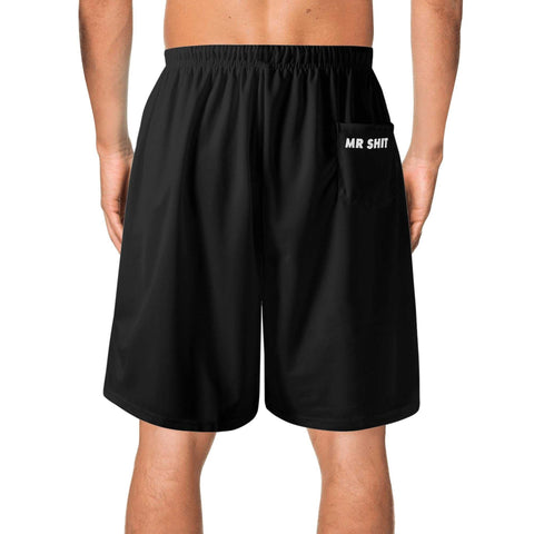 Mr.Shit Mens Lightweight Beach Shorts - Black Men's Shorts 38 $