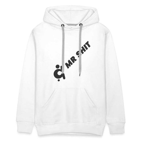 Mr.Shit Men’s Premium Hoodie - Diagonal Logo - Black Logo on Front Men's Hoodies 75 $