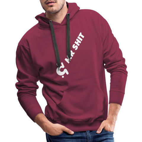 Mr.Shit Men’s Premium Hoodie - Diagonal Logo - White Logo on Front Men's Hoodies 75 $