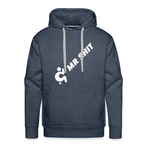 Mr.Shit Men’s Premium Hoodie - Diagonal Logo - White Logo on Front Men's Hoodies 75 $