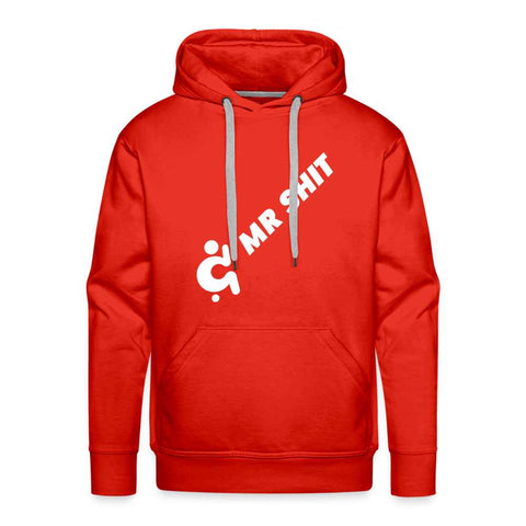 Mr.Shit Men’s Premium Hoodie - Diagonal Logo - White Logo on Front Men's Hoodies 75 $