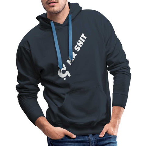 Mr.Shit Men’s Premium Hoodie - Diagonal Logo - White Logo on Front Men's Hoodies 75 $