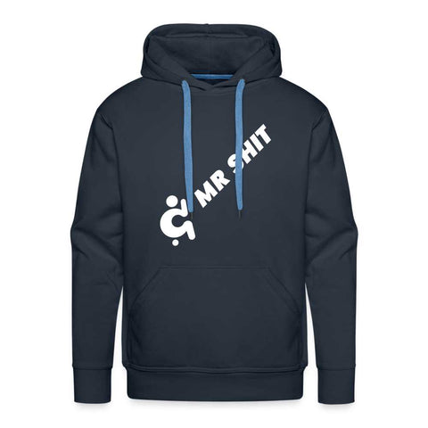 Mr.Shit Men’s Premium Hoodie - Diagonal Logo - White Logo on Front Men's Hoodies 75 $