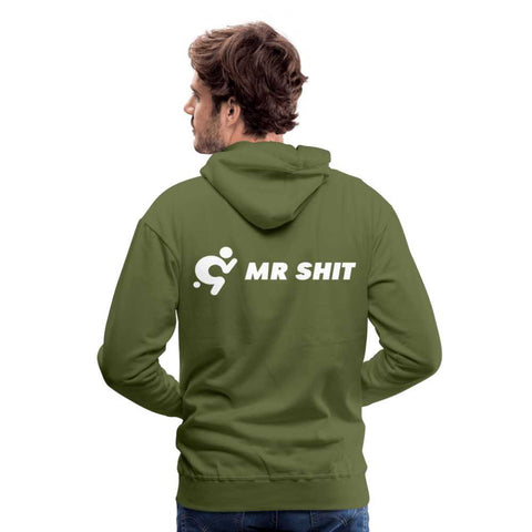 Mr.Shit Men’s Premium Hoodie - White Logo on Colour - Logo on Back Men's Hoodies 75 $