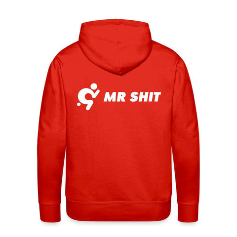 Mr.Shit Men’s Premium Hoodie - White Logo on Colour - Logo on Back Men's Hoodies 75 $