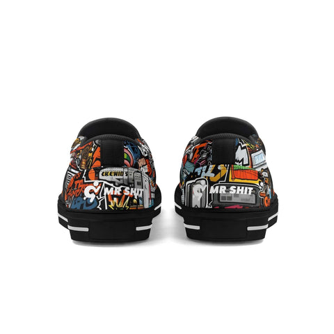Mr.Shit Mens Slip On Shoes - Graffiti Shoes & Footwear 69 $