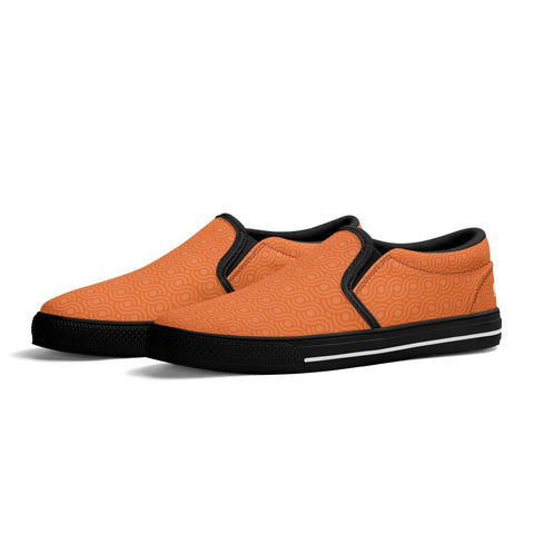 Mens Slip On Shoes - Orange Pattern - Mr.Shit