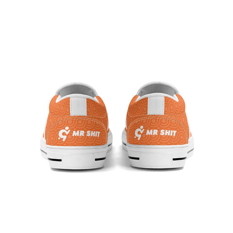 Mens Slip On Shoes - Orange Pattern - Mr.Shit
