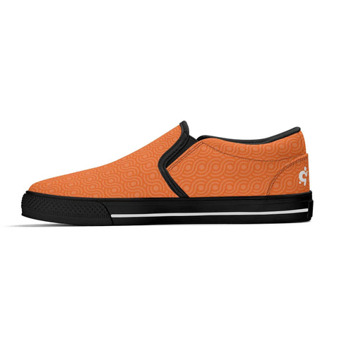 Mens Slip On Shoes - Orange Pattern - Mr.Shit