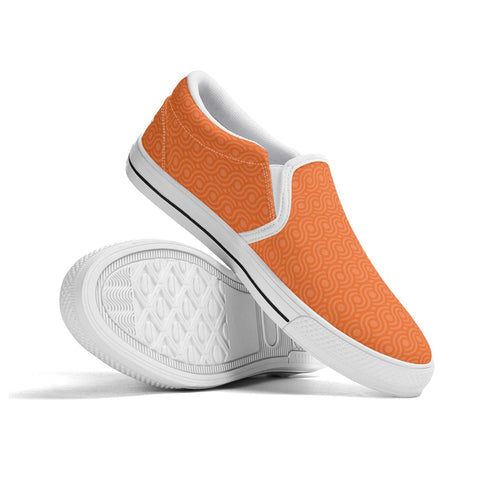 Mens Slip On Shoes - Orange Pattern - Mr.Shit