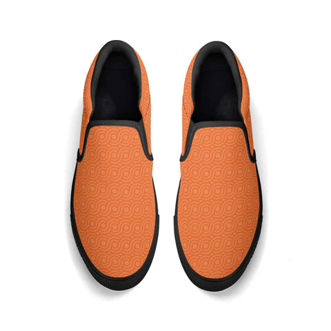 Mens Slip On Shoes - Orange Pattern - Mr.Shit