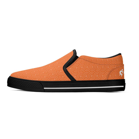 Mens Slip On Shoes - Orange Pattern - Mr.Shit