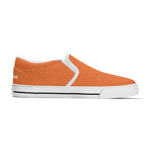 Mens Slip On Shoes - Orange Pattern - Mr.Shit